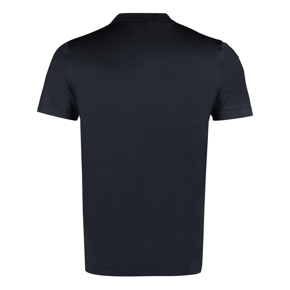 Canali Geribbelde Katoenen Crew-Neck T-shirt Green Heren