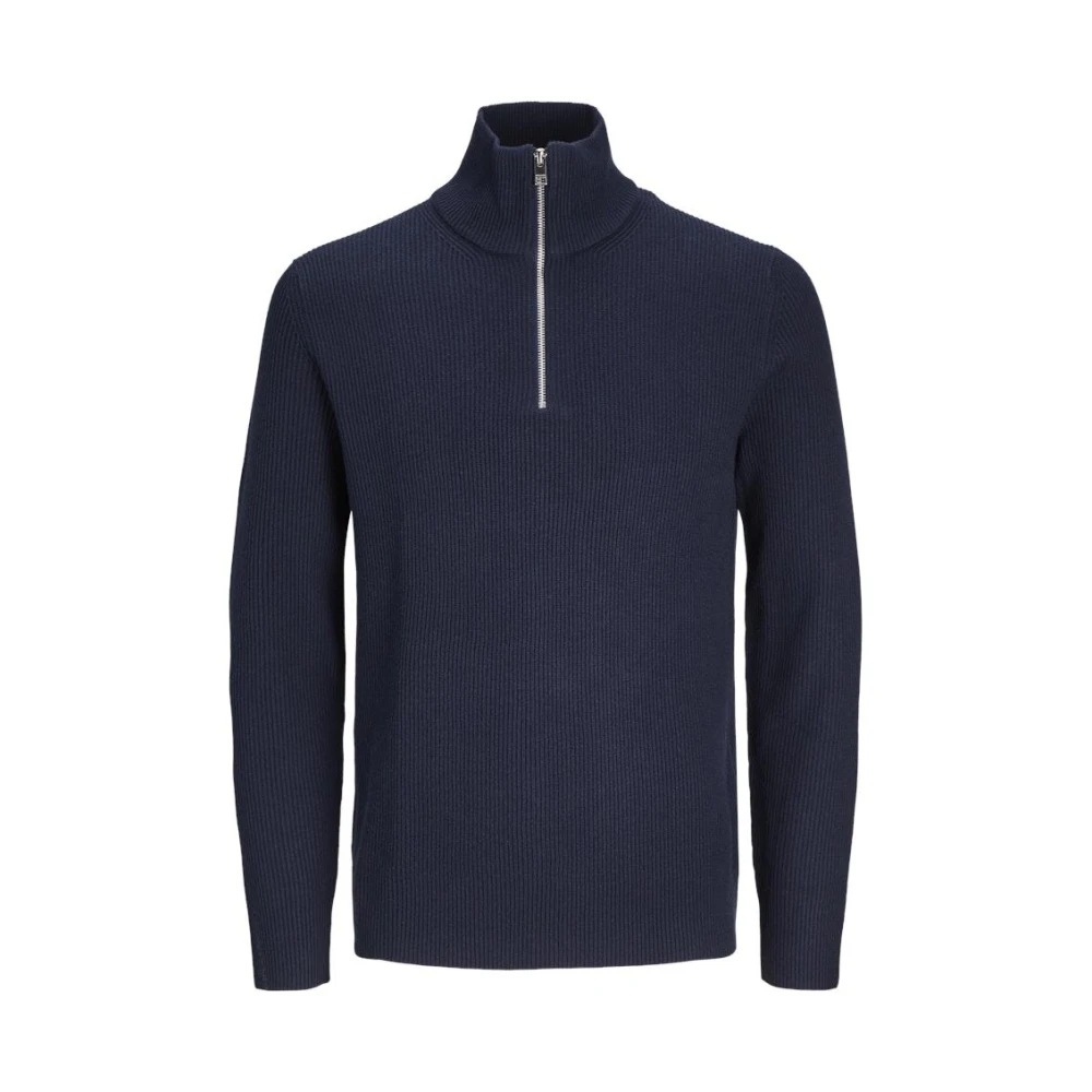jack & jones Essentials Half Zip Gebreide Trui in Sky Captain Blauw Blue Heren