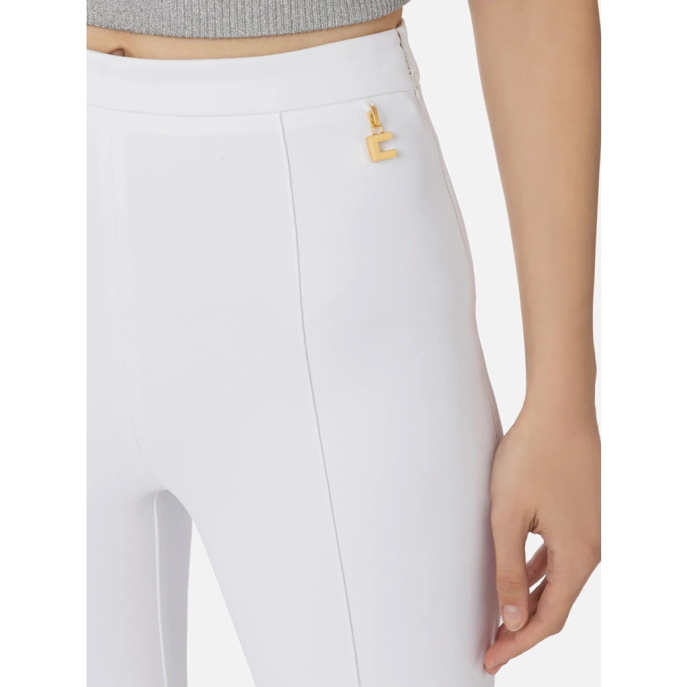 Elisabetta Franchi Wide Trousers Beige Dames
