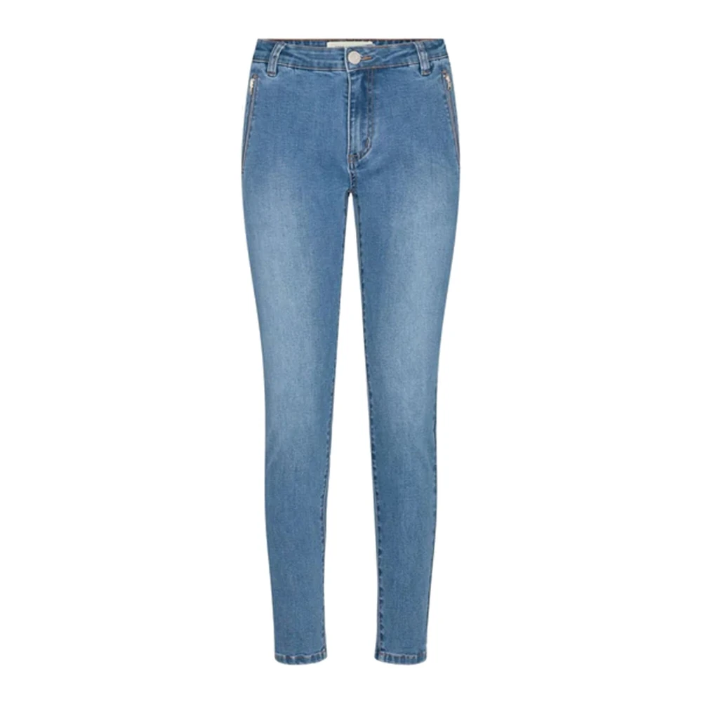 Sofie Schnoor Blue Skinny Fit Jeans, Female, M, Denim Jeans Medium With Zip Details