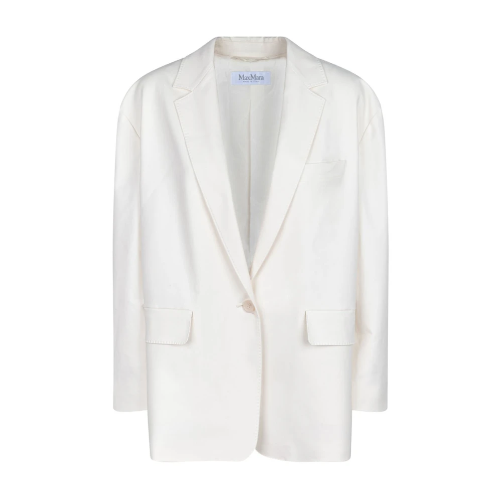 Max Mara Vanille Jacket met Oversized Volume White Dames