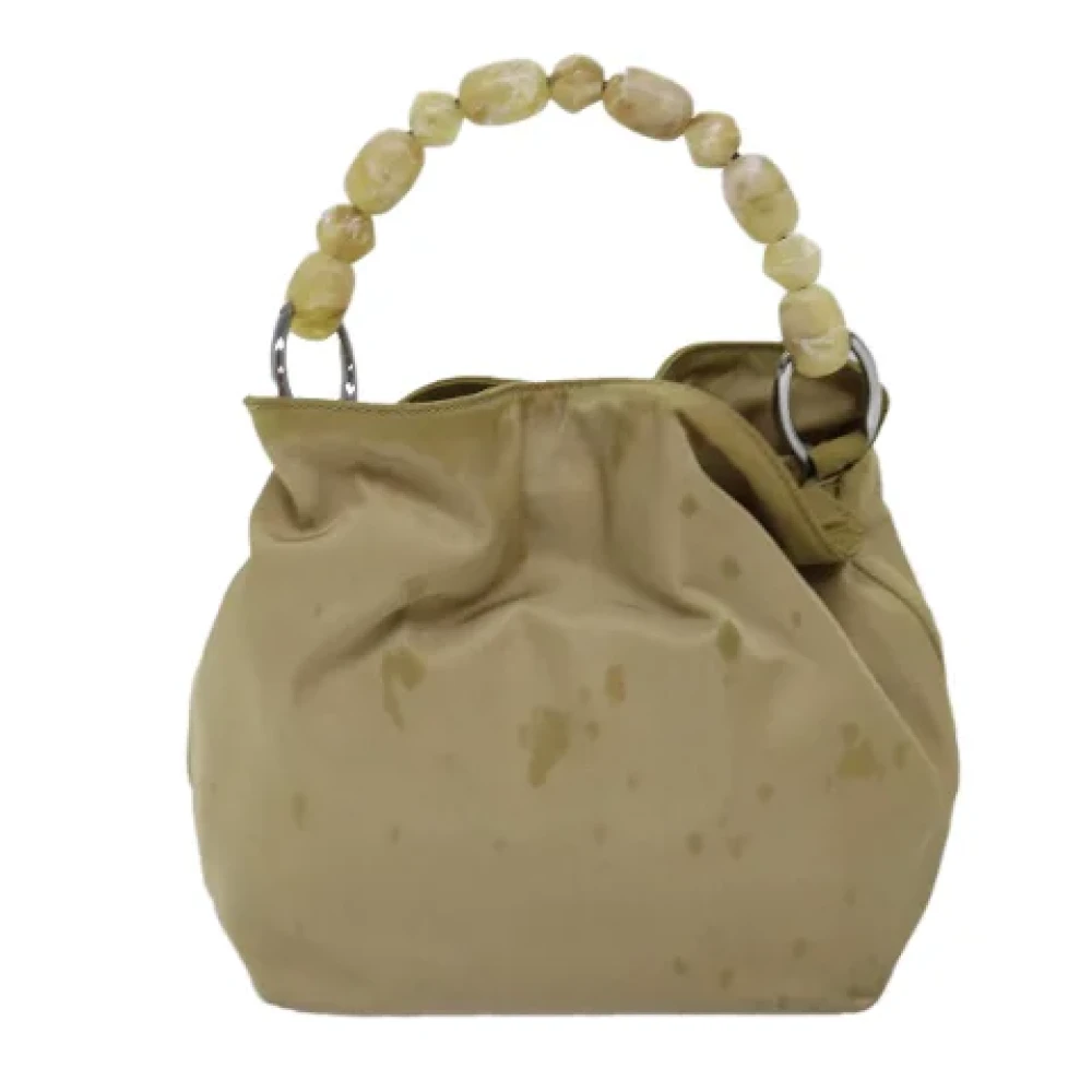 Dior Vintage Pre-owned Nylon handbags Beige Dames