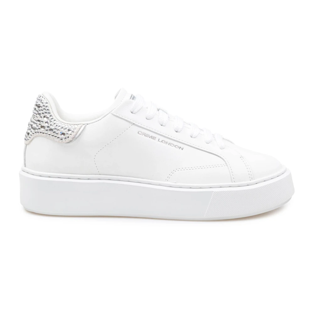 Crime London Women's White Leather Sneaker
