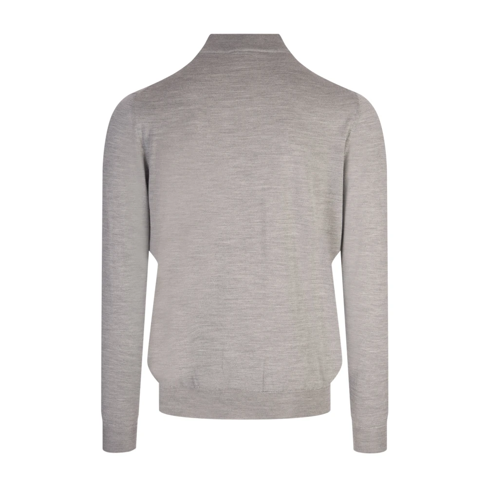 Kiton Zijde Kasjmier Mix Grijze Trui Gray Heren