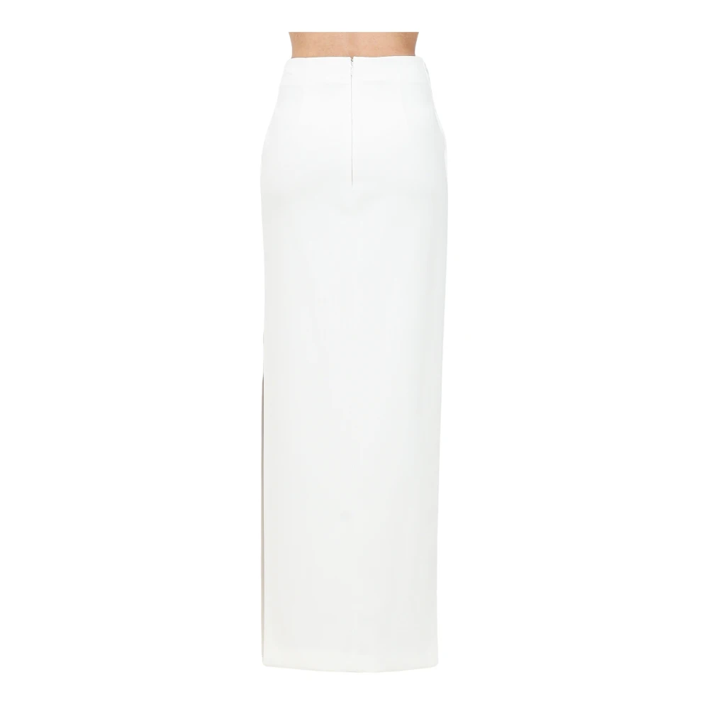 Elisabetta Franchi Ivoor Lange Elegante Rok White Dames