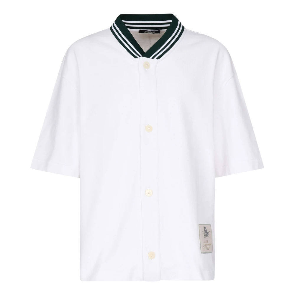Jacquemus Club Baseball Shirt Wit Katoenen Jersey White Heren