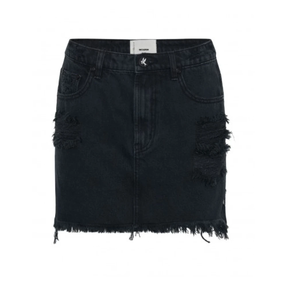 One Teaspoon Denim Mini Rok Fox Black Dames