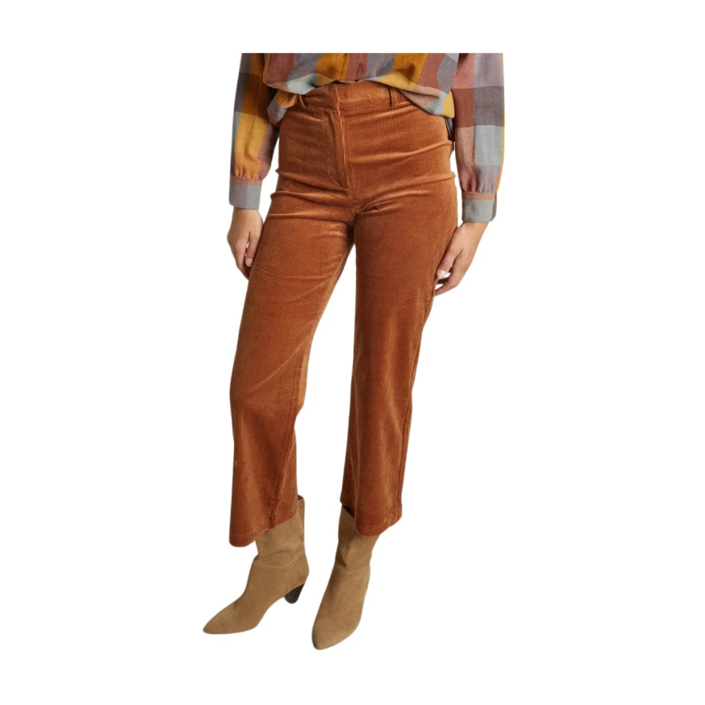 Sessun Broek met rechte snit en zakken Brown Dames
