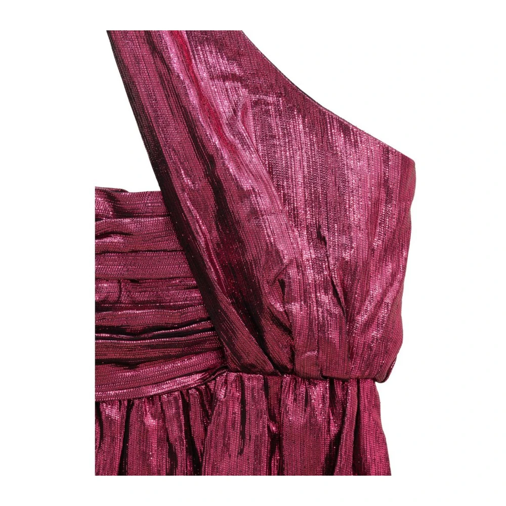 Saint Laurent Luxueuze Fuchsia Viscose Jurk met Details Pink Dames