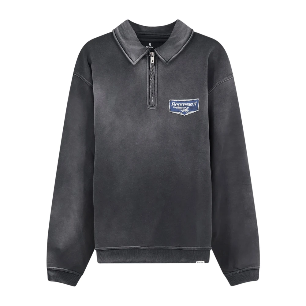 Represent Men's Black Nothing Faster Quarter Zip Sweatshirt - Zip-Throughs - L - Sweatshirts & Hoodies