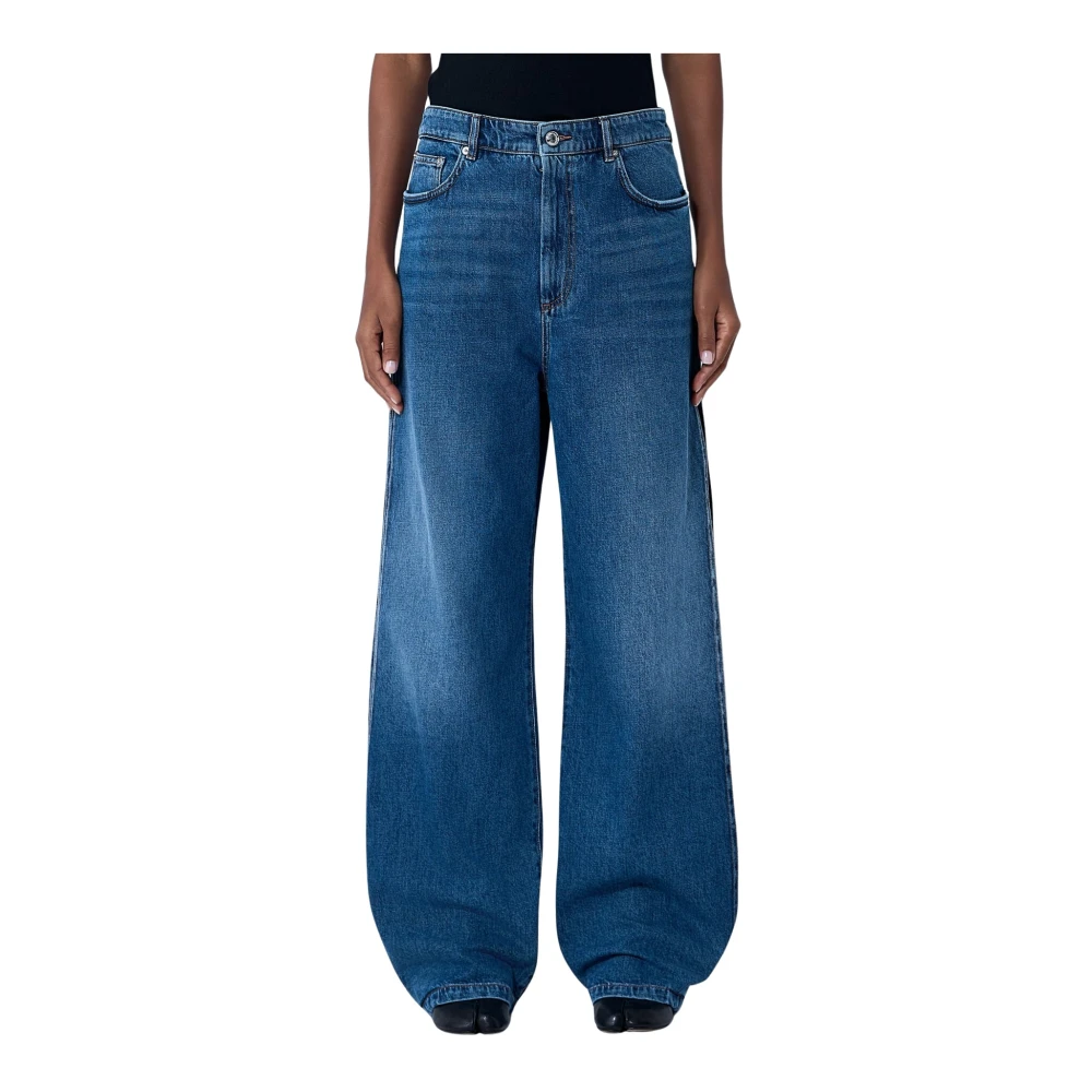 Sportmax Blue Volume-Boosting Wide-Leg Jeans - Female - Wide Jeans - W29 - Jeans