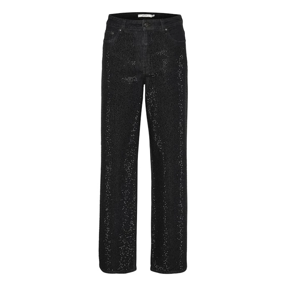 Gestuz Gesetzde Straight Leg Jeans met studs Black Dames