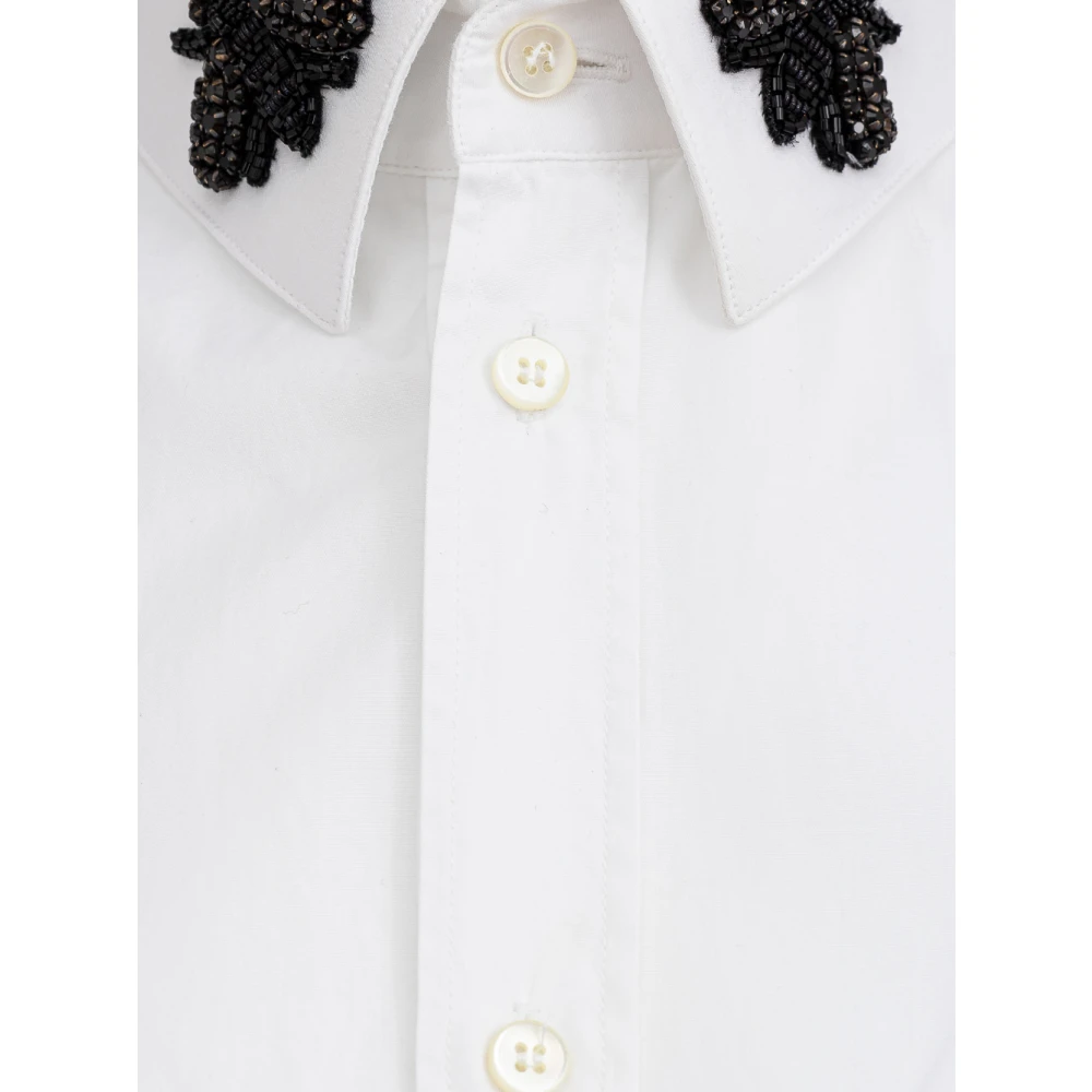 Dolce & Gabbana Geborduurd Reliëf Overhemd White Heren