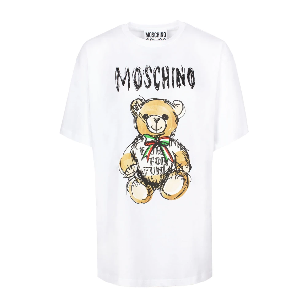 Moschino Witte Teddy Bear Logo Top White Dames