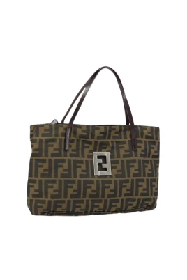 Pre-owned Vintage Zucca Canvas Handväska