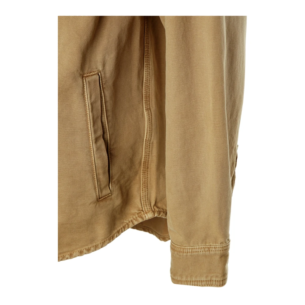 Carhartt WIP Canvas overshirt met drukknoopsluiting Brown Heren