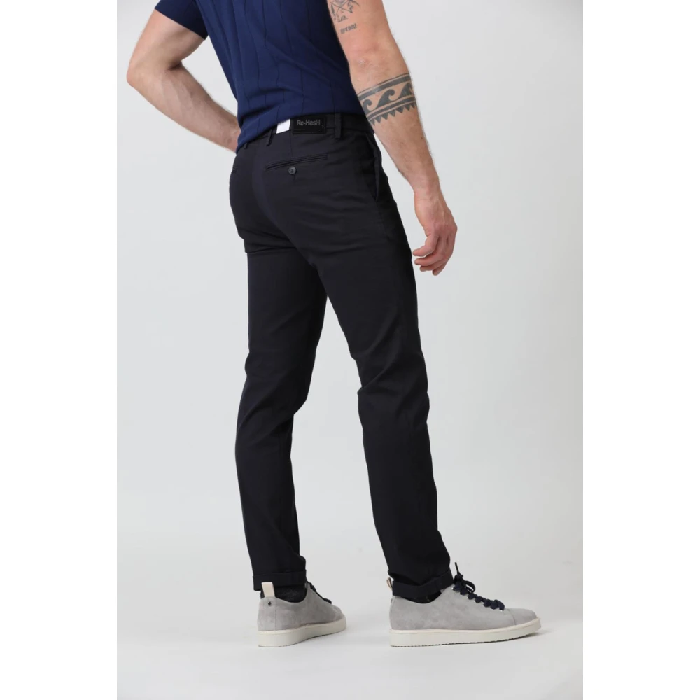 Re-Hash Mucha 10 Chinos met omgeslagen zoom Blue Heren