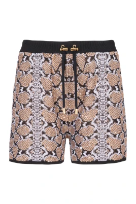 Shiny Snakeskin Knit Shorts
