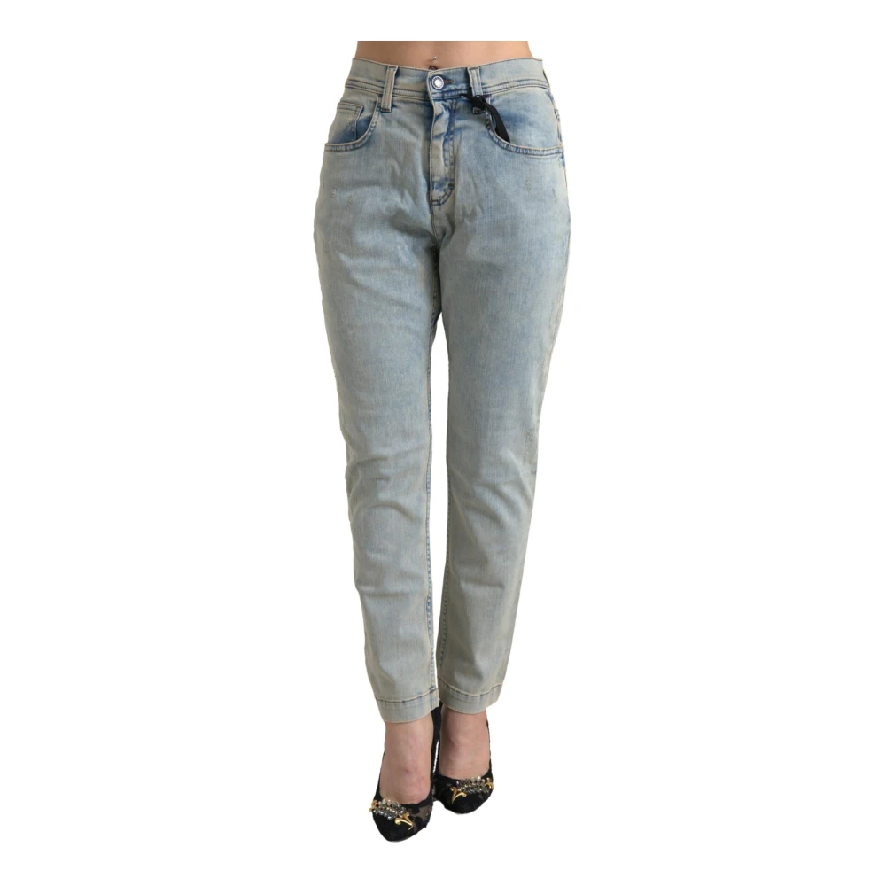 Dolce & Gabbana Women's Blue Skinny Jeans Zipper Closure Italy