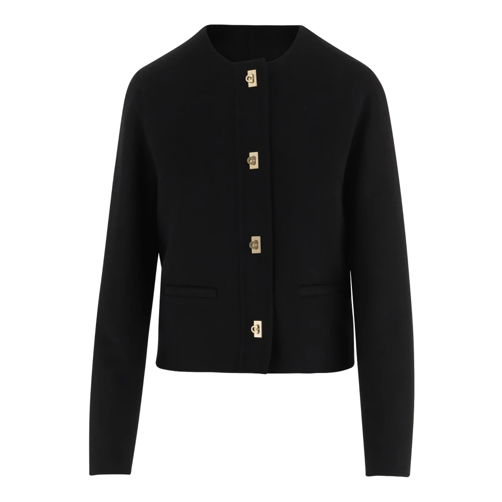 Ferragamo Women's Black Wool And Cashmere Jacket - Cardigans - M - Knitwear