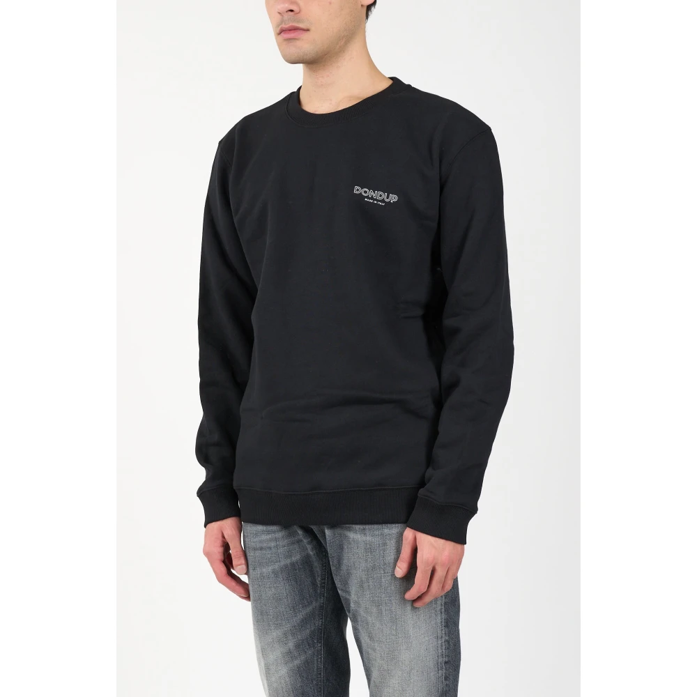 Dondup Katoenen sweatshirt met reliëf vooraan logo Black Heren