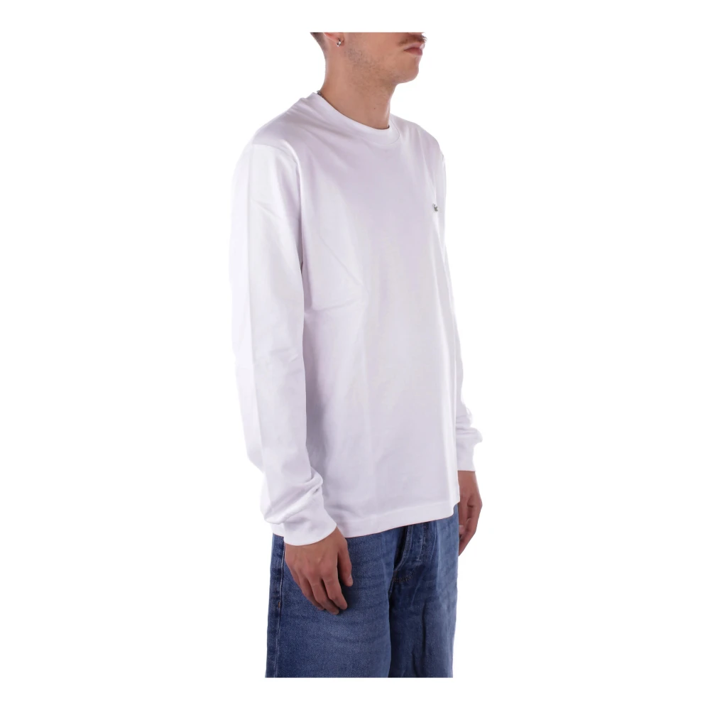 Lacoste Witte T-shirts en Polos Logo Voorkant White Heren
