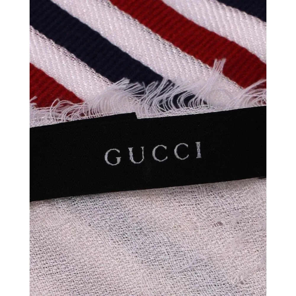 Gucci Vintage Pre-owned Silk scarves White Dames