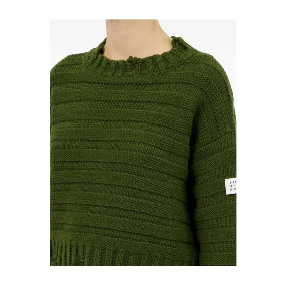 MM6 Maison Margiela Stijlvolle Crewneck Breisels Green Dames