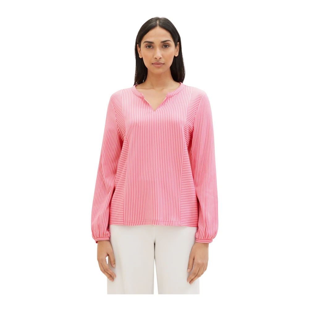 Tom Tailor Gestreept shirt met lange mouwen Pink Dames