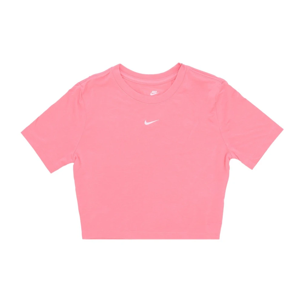 Nike Koraal Krijt Wit Crop Tee Pink Dames