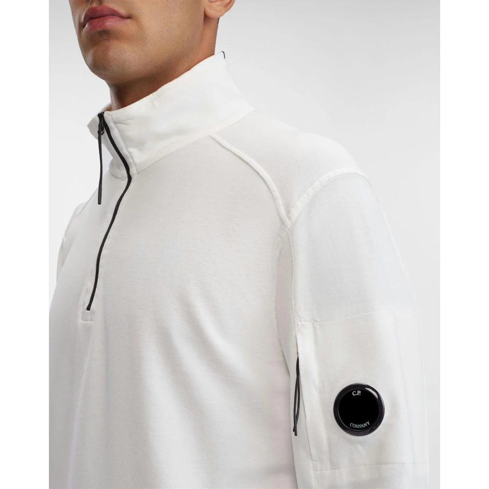 C.P. Company Sweatshirt met halve rits en Lens-detail White Heren