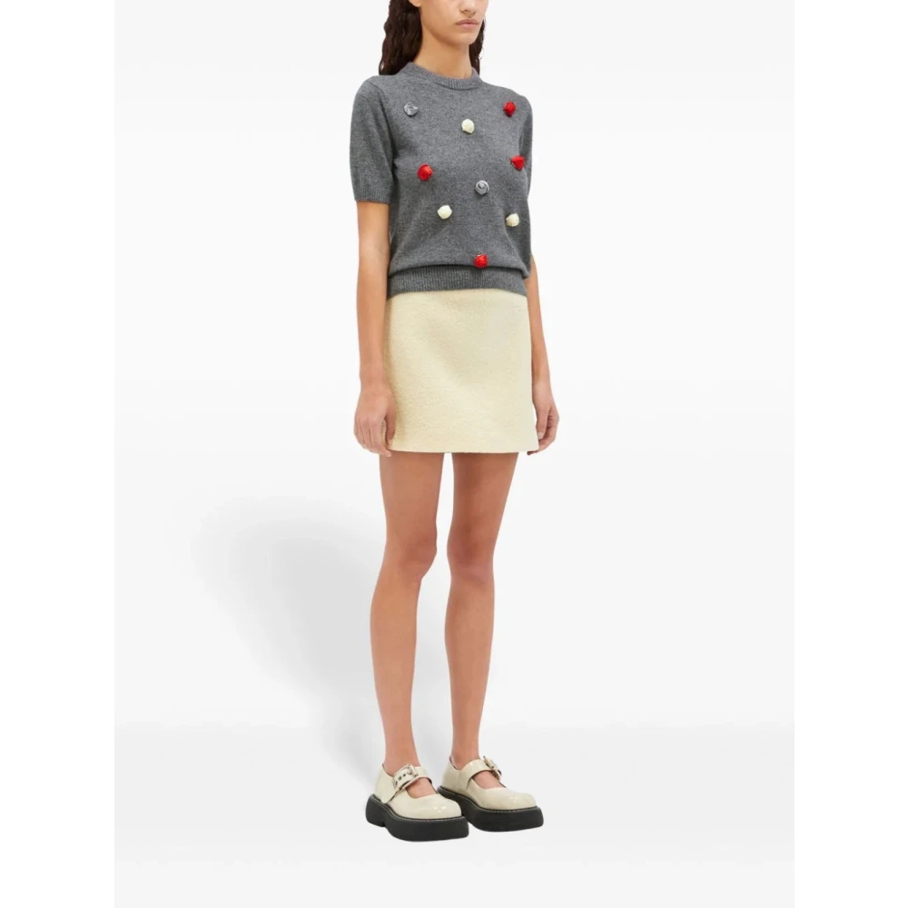 Msgm Off White Rok Aw24 Beige Dames