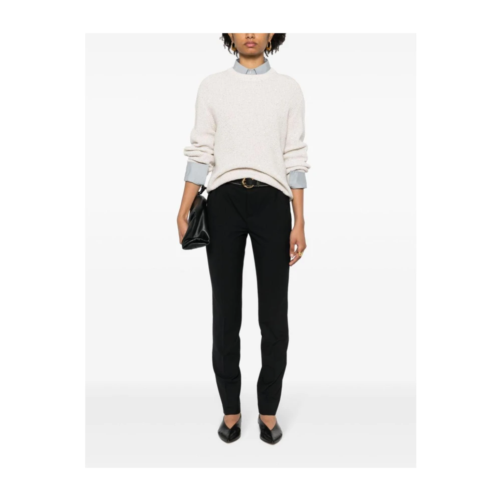 BRUNELLO CUCINELLI Smalle Sigarettenbroek Black Dames
