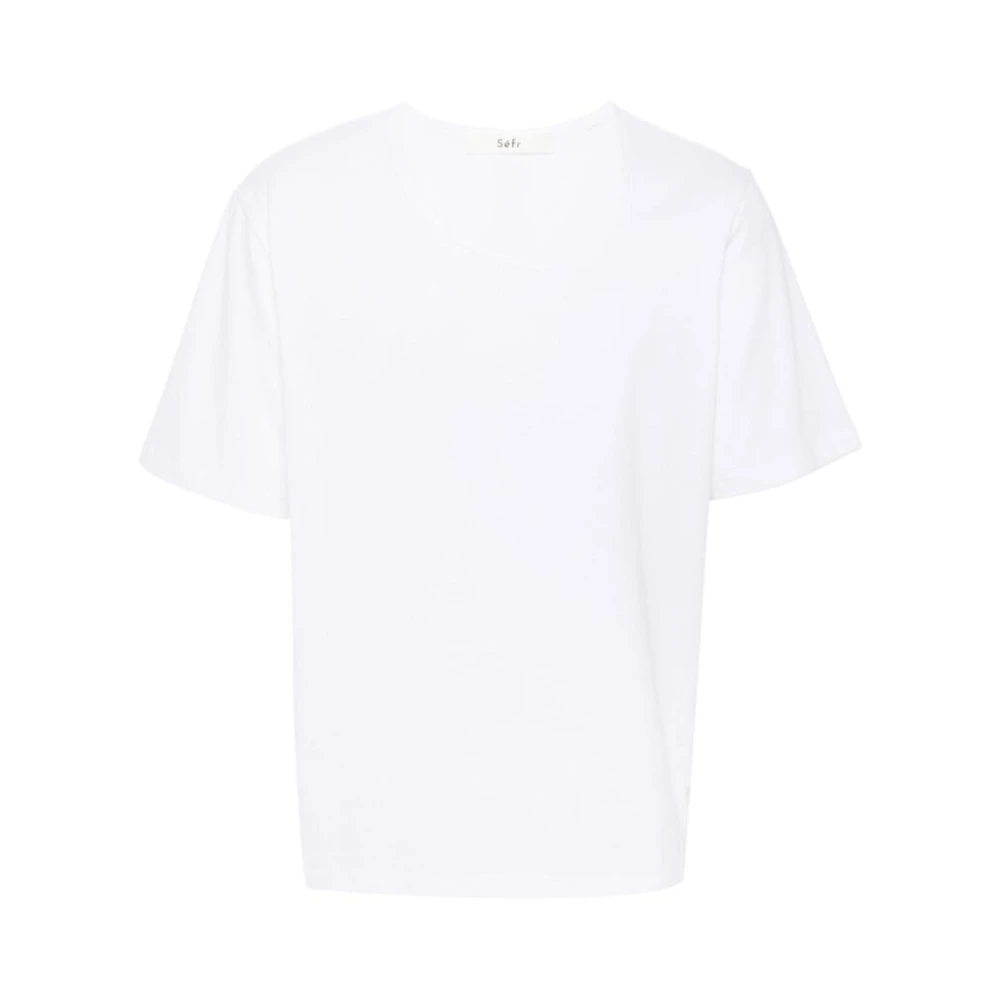 Séfr Asymmetrische Witte Katoenen T-shirt White Heren