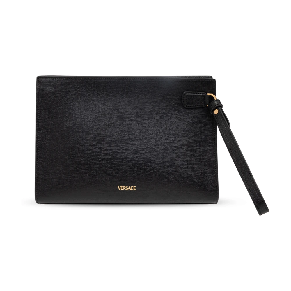 Versace Leren handtas Black Heren