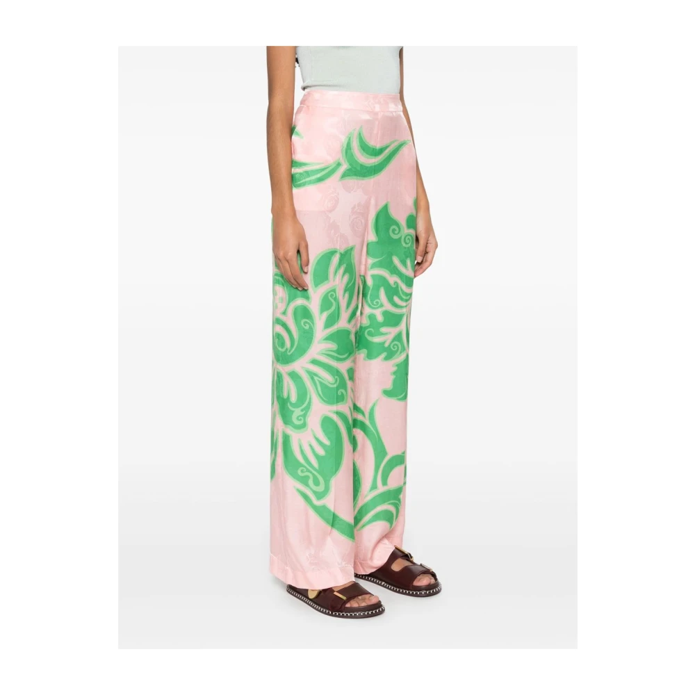 ETRO Luxe Roze Groene Broek Multicolor Dames