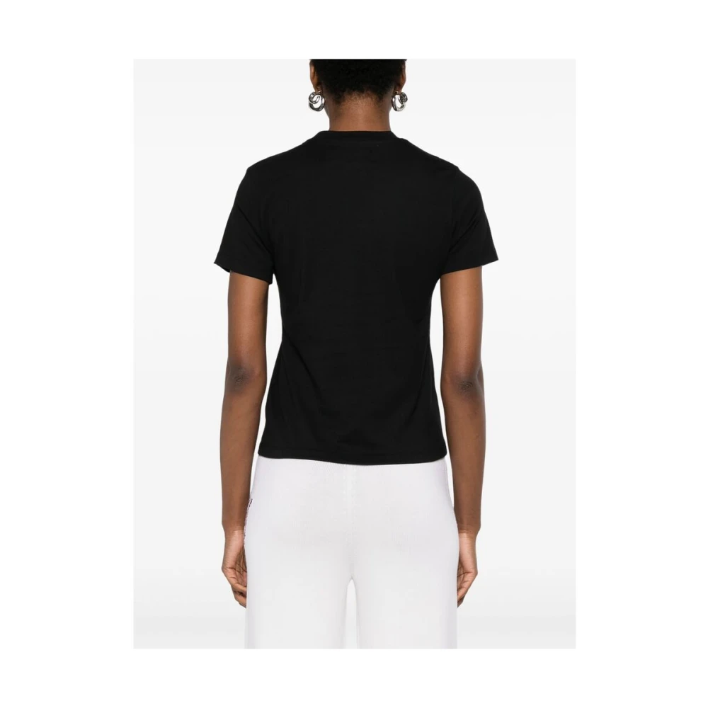 Amiri Zwart Wit Katoenen Jersey Crew Neck T-shirt Black Dames
