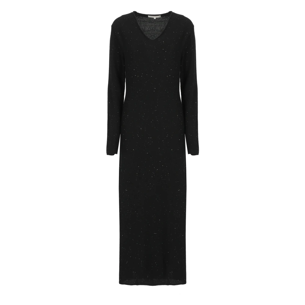 Antonelli Firenze Zwarte Kasjmier Jurk met Lurex Details Black Dames