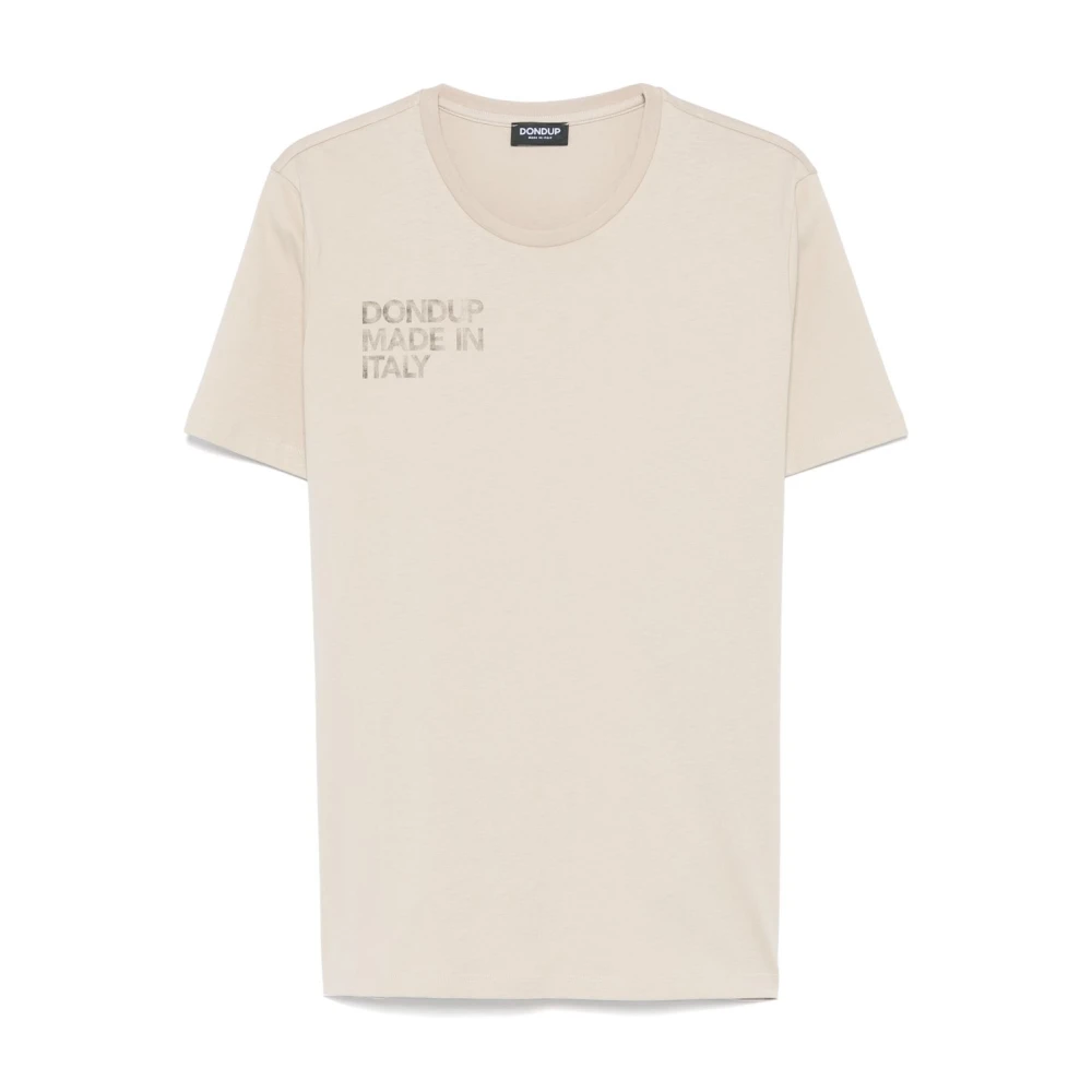 Mandel Beige Crew Neck T-skjorte