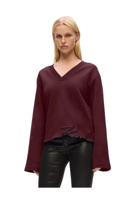 Sweatshirt med V-ringning