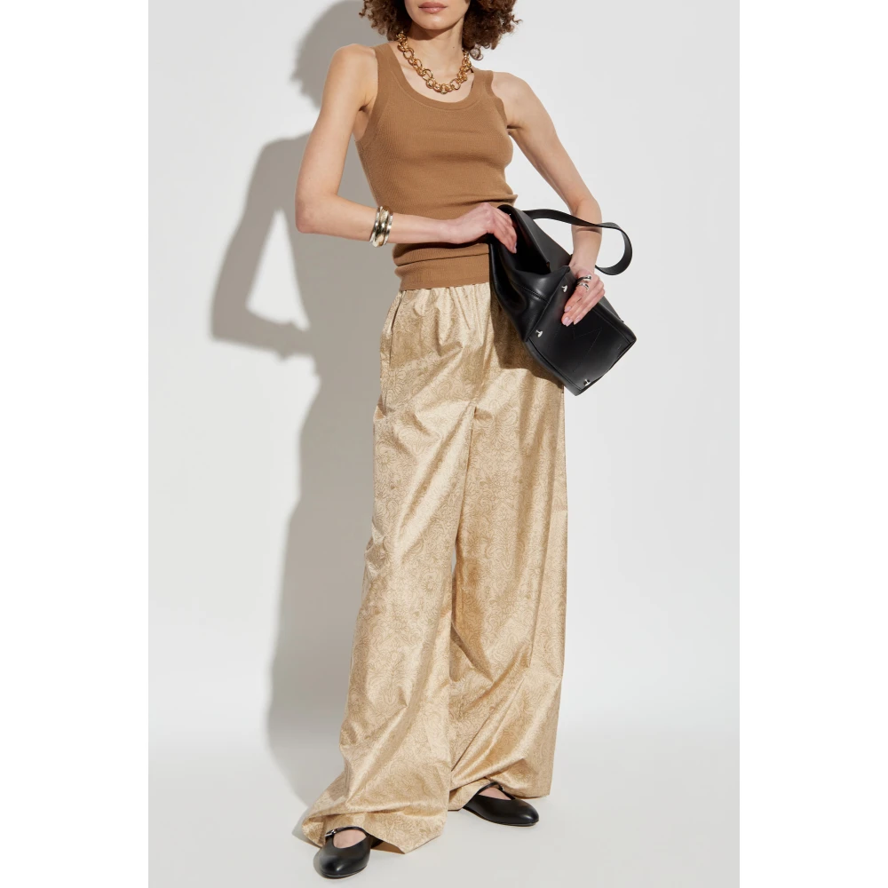 Max Mara Zijden broek Domizia Yellow Dames