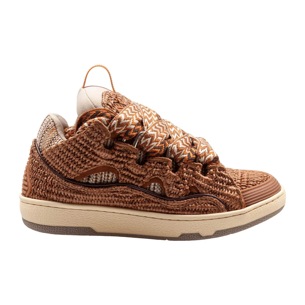Lanvin Curb Raffia Sneakers Heren Schoenen Bruin