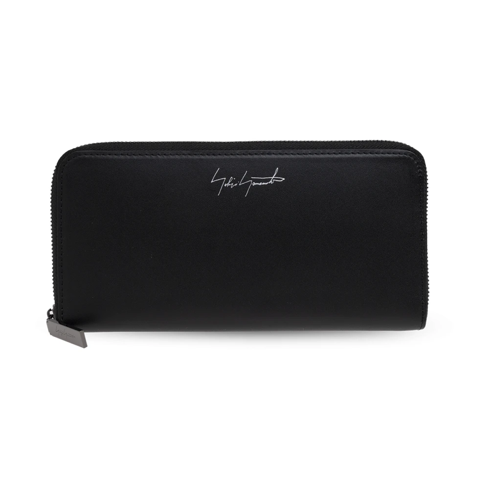 Yohji Yamamoto Leren portemonnee uit de Discord-collectie Black Unisex