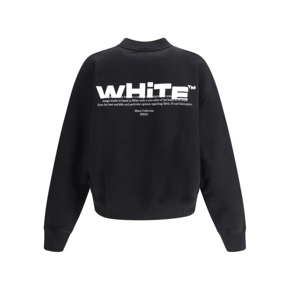 Off White Minimalistische Skate Sweatshirt Black Heren