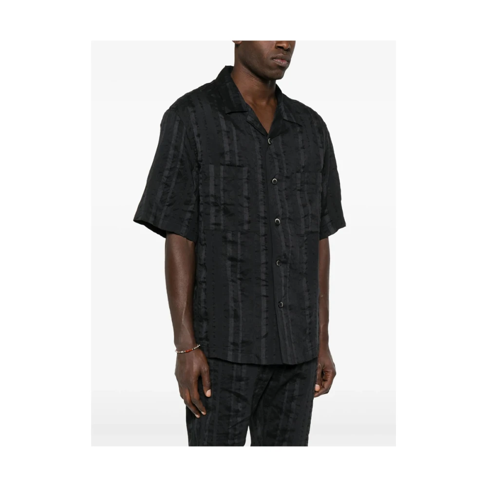 Barena Venezia Zwarte Knoopshirt met Zakken Black Heren