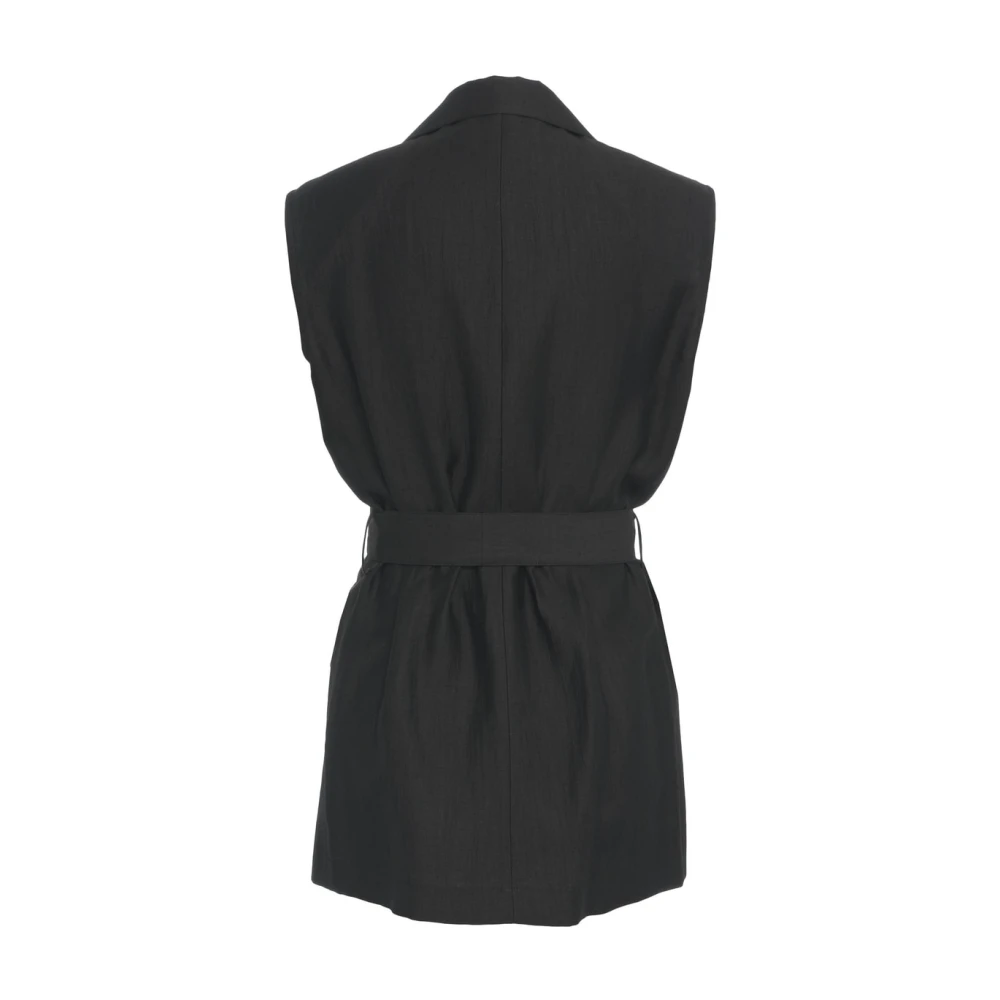 Kaos Zwarte Blazer met Taille Riem Black Dames