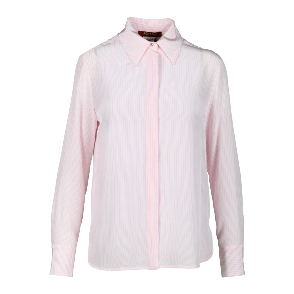 Max Mara Studio Zijden Shirt Pink Dames