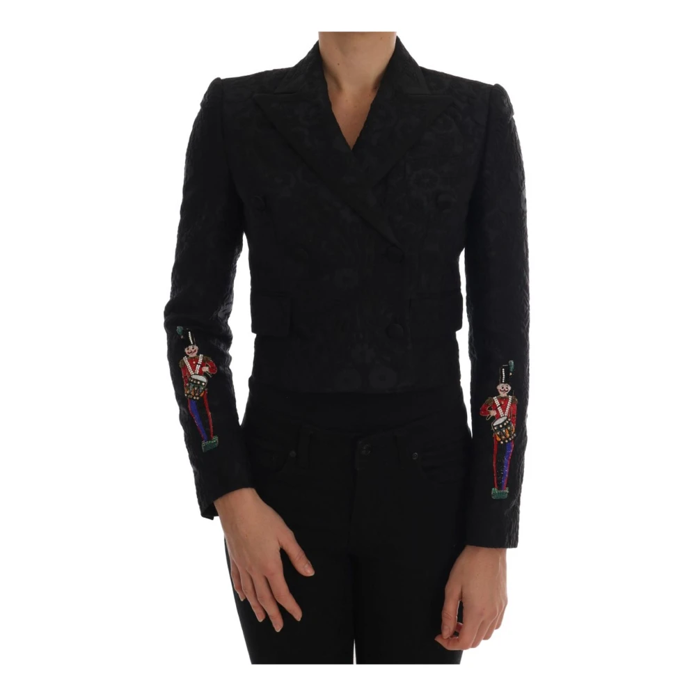 Dolce & Gabbana Women's Black Luxury Brocade Blazer Jacket