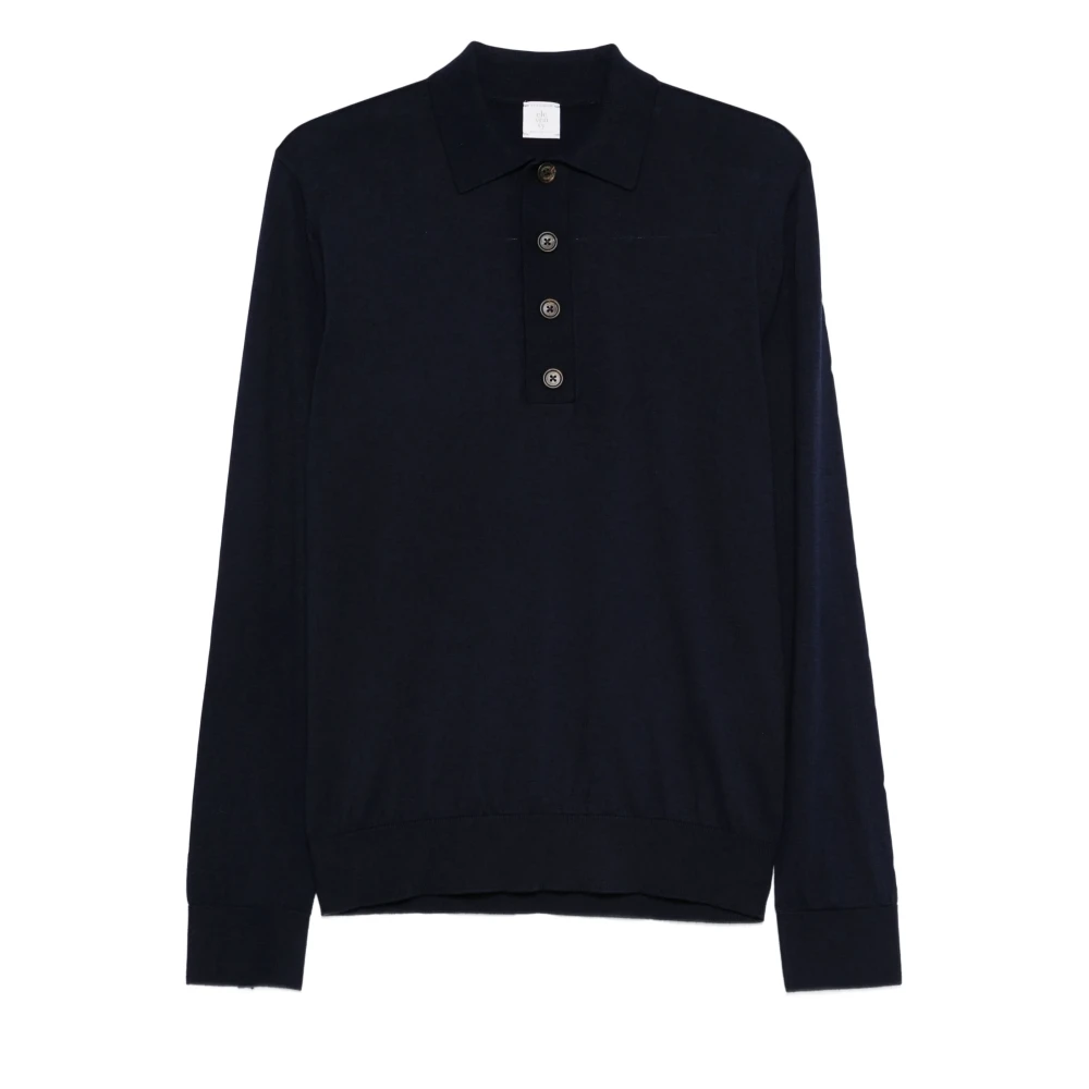 Eleventy , Polo Shirts, Male, Blue, S, Cotton/Cashmere Polo Shirt