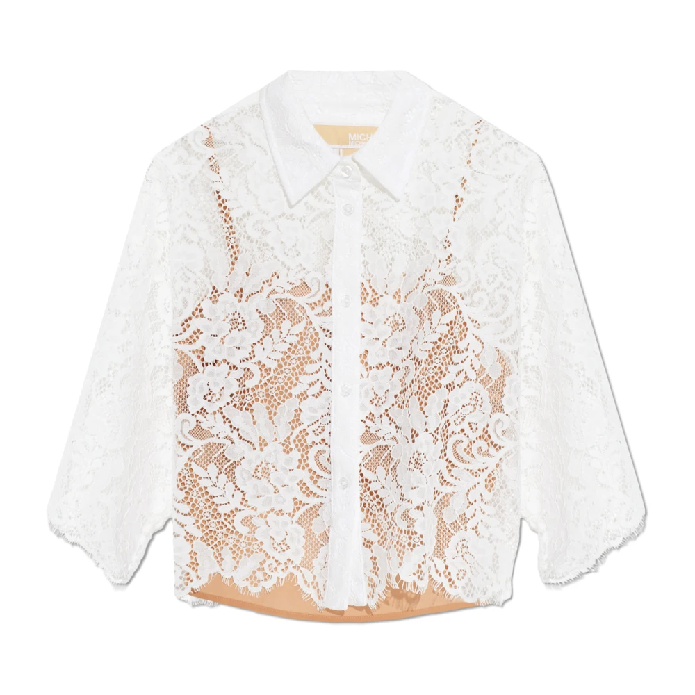 Michael Kors Women's White Lace Shirt - Shirts - L - Blouses & Shirts